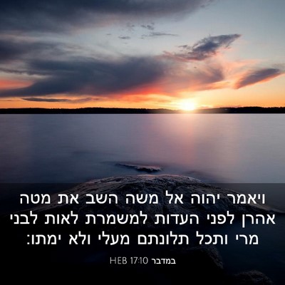 Picture 03 - במדבר 17:10 HEB - ויאמר יהוה אל משה השב את - Bible Verse Picture