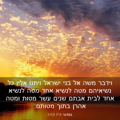 Picture 03 - במדבר 17:6 HEB - וידבר משה אל בני ישראל - Bible Verse Picture