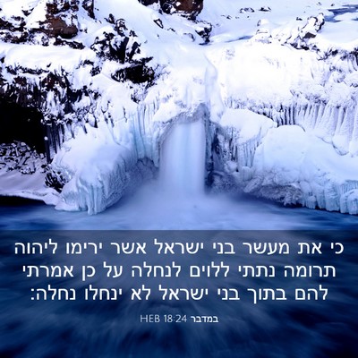 Picture 03 - במדבר 18:24 HEB - כי את מעשר בני ישראל אשר - Bible Verse Picture