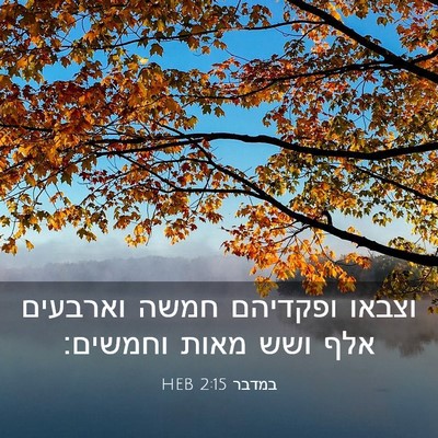 Picture 03 - במדבר 2:15 HEB - וצבאו ופקדיהם חמשה וארבעים - Bible Verse Picture
