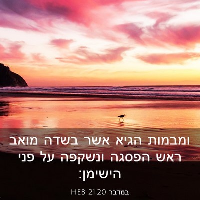 Picture 03 - במדבר 21:20 HEB - ומבמות הגיא אשר בשדה מואב - Bible Verse Picture