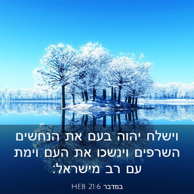 Picture 03 - במדבר 21:6 HEB - וישלח יהוה בעם את הנחשים - Bible Verse Picture