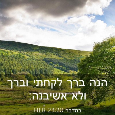 Picture 03 - במדבר 23:20 HEB - הנה ברך לקחתי וברך ולא - Bible Verse Picture