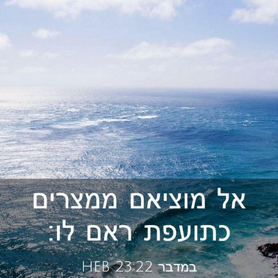 Picture 03 - במדבר 23:22 HEB - אל מוציאם ממצרים כתועפת - Bible Verse Picture