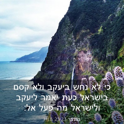 Picture 03 - במדבר 23:23 HEB - כי לא נחש ביעקב ולא קסם - Bible Verse Picture