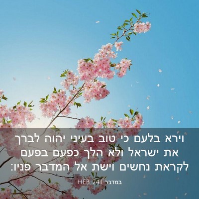 Picture 03 - במדבר 24:1 HEB - וירא בלעם כי טוב בעיני יהוה - Bible Verse Picture