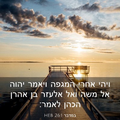 Picture 03 - במדבר 26:1 HEB - ויהי אחרי המגפה ויאמר יהוה - Bible Verse Picture