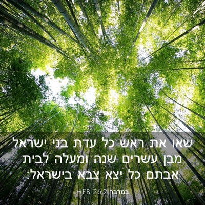 Picture 03 - במדבר 26:2 HEB - שאו את ראש כל עדת בני ישראל - Bible Verse Picture