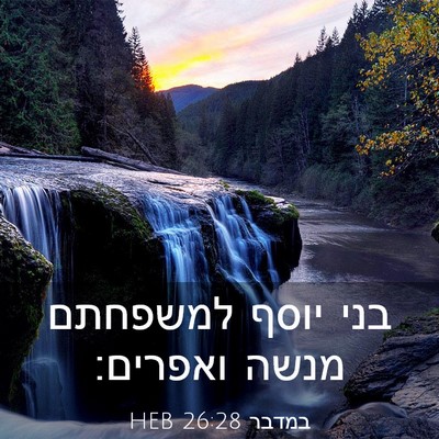 Picture 03 - במדבר 26:28 HEB - בני יוסף למשפחתם מנשה - Bible Verse Picture