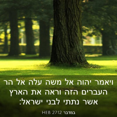 Picture 03 - במדבר 27:12 HEB - ויאמר יהוה אל משה עלה אל הר - Bible Verse Picture