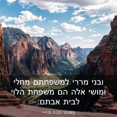 Picture 03 - במדבר 3:20 HEB - ובני מררי למשפחתם מחלי - Bible Verse Picture