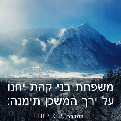 Picture 03 - במדבר 3:29 HEB - משפחת בני קהת יחנו על ירך - Bible Verse Picture