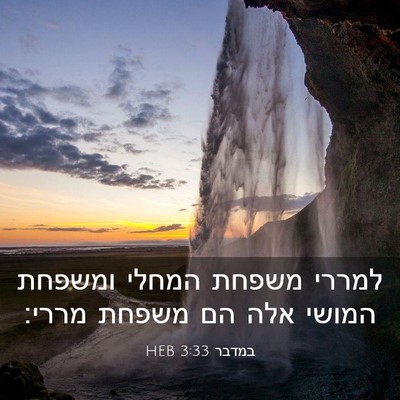 Picture 03 - במדבר 3:33 HEB - למררי משפחת המחלי ומשפחת - Bible Verse Picture