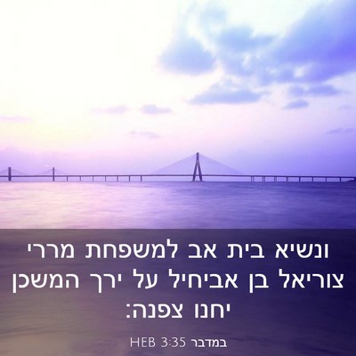 Picture 03 - במדבר 3:35 HEB - ונשיא בית אב למשפחת מררי - Bible Verse Picture
