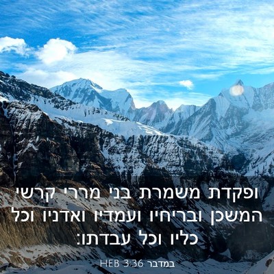 Picture 03 - במדבר 3:36 HEB - ופקדת משמרת בני מררי קרשי - Bible Verse Picture