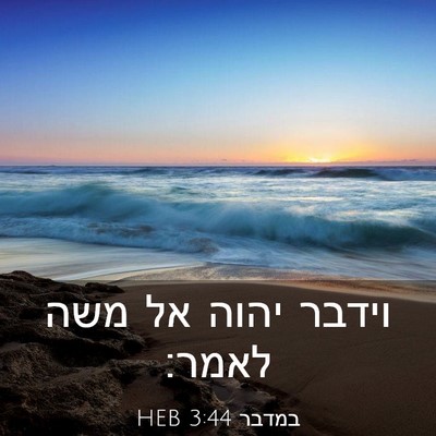 Picture 03 - במדבר 3:44 HEB - וידבר יהוה אל משה - Bible Verse Picture