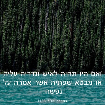 Picture 03 - במדבר 30:6 HEB - ואם היו תהיה לאיש ונדריה - Bible Verse Picture
