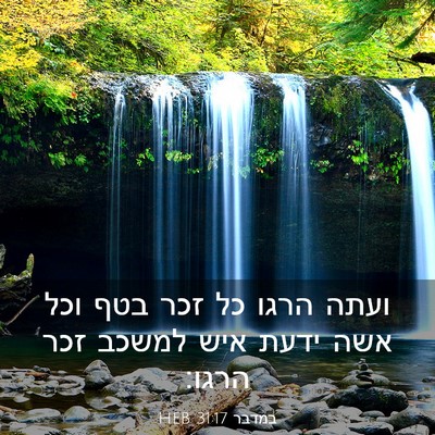 Picture 03 - במדבר 31:17 HEB - ועתה הרגו כל זכר בטף וכל - Bible Verse Picture