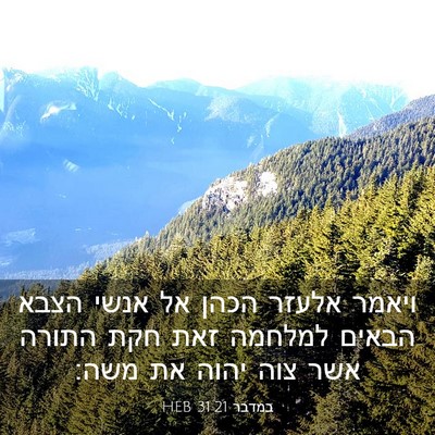Picture 03 - במדבר 31:21 HEB - ויאמר אלעזר הכהן אל אנשי - Bible Verse Picture