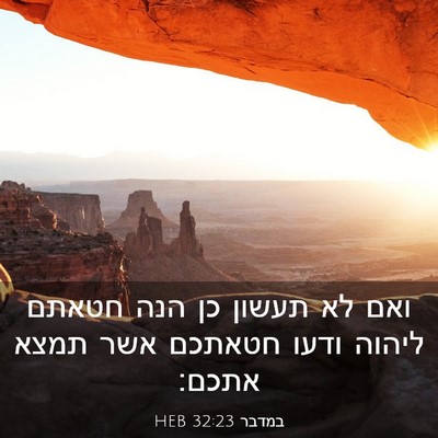 Picture 03 - במדבר 32:23 HEB - ואם לא תעשון כן הנה חטאתם - Bible Verse Picture