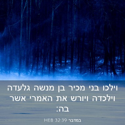Picture 03 - במדבר 32:39 HEB - וילכו בני מכיר בן מנשה - Bible Verse Picture