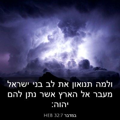 Picture 03 - במדבר 32:7 HEB - ולמה תנואון את לב בני ישראל - Bible Verse Picture
