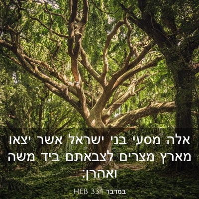 Picture 03 - במדבר 33:1 HEB - אלה מסעי בני ישראל אשר יצאו - Bible Verse Picture
