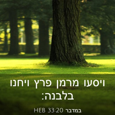 Picture 03 - במדבר 33:20 HEB - ויסעו מרמן פרץ ויחנו - Bible Verse Picture