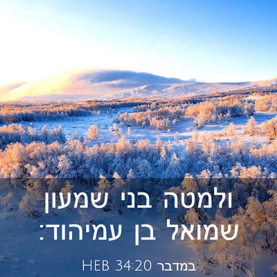 Picture 03 - במדבר 34:20 HEB - ולמטה בני שמעון שמואל בן - Bible Verse Picture