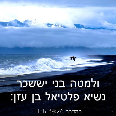 Picture 03 - במדבר 34:26 HEB - ולמטה בני יששכר נשיא - Bible Verse Picture