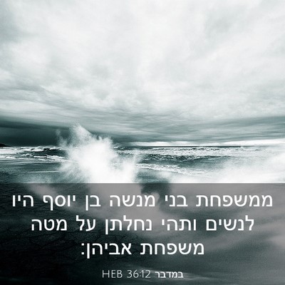 Picture 03 - במדבר 36:12 HEB - ממשפחת בני מנשה בן יוסף היו - Bible Verse Picture