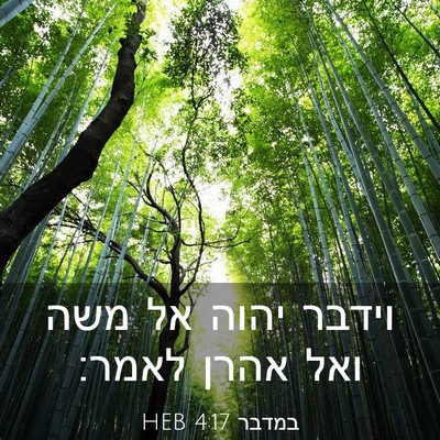 Picture 03 - במדבר 4:17 HEB - וידבר יהוה אל משה ואל אהרן - Bible Verse Picture