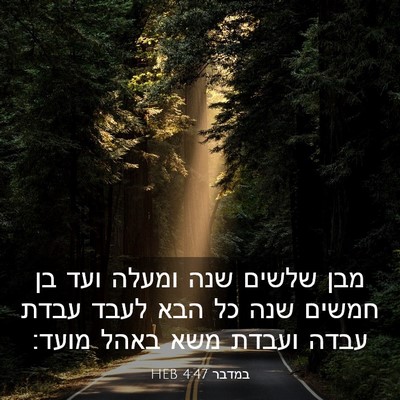 Picture 03 - במדבר 4:47 HEB - מבן שלשים שנה ומעלה ועד בן - Bible Verse Picture