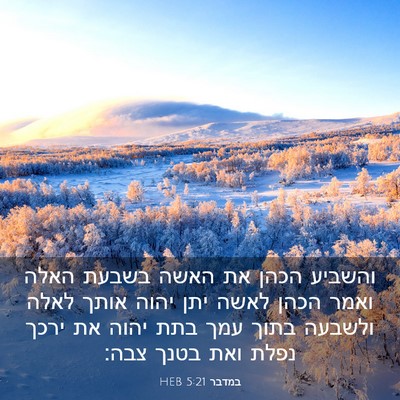 Picture 03 - במדבר 5:21 HEB - והשביע הכהן את האשה בשבעת - Bible Verse Picture