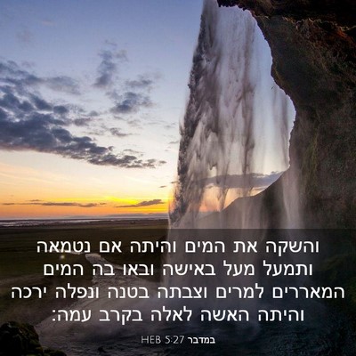 Picture 03 - במדבר 5:27 HEB - והשקה את המים והיתה אם - Bible Verse Picture
