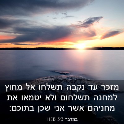 Picture 03 - במדבר 5:3 HEB - מזכר עד נקבה תשלחו אל מחוץ - Bible Verse Picture