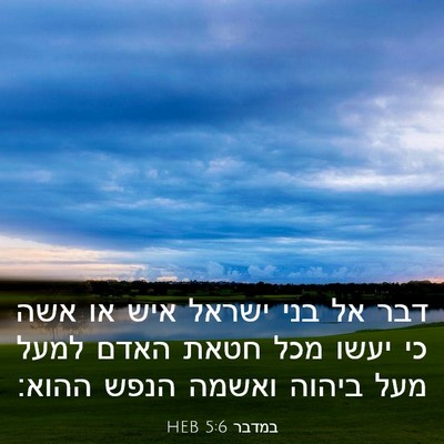 Picture 03 - במדבר 5:6 HEB - דבר אל בני ישראל איש או אשה - Bible Verse Picture