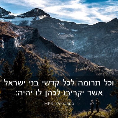 Picture 03 - במדבר 5:9 HEB - וכל תרומה לכל קדשי בני - Bible Verse Picture