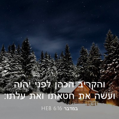 Picture 03 - במדבר 6:16 HEB - והקריב הכהן לפני יהוה ועשה - Bible Verse Picture