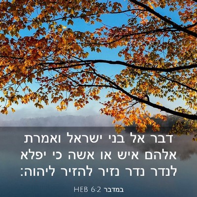 Picture 03 - במדבר 6:2 HEB - דבר אל בני ישראל ואמרת אלהם - Bible Verse Picture