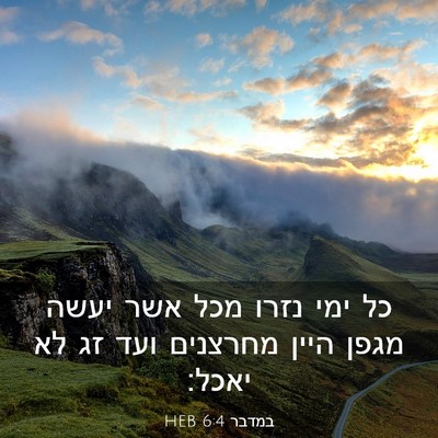 Picture 03 - במדבר 6:4 HEB - כל ימי נזרו מכל אשר יעשה - Bible Verse Picture