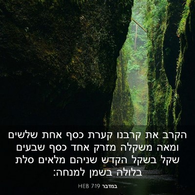 Picture 03 - במדבר 7:19 HEB - הקרב את קרבנו קערת כסף אחת - Bible Verse Picture