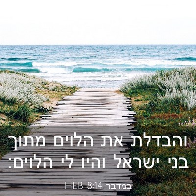 Picture 03 - במדבר 8:14 HEB - והבדלת את הלוים מתוך בני - Bible Verse Picture