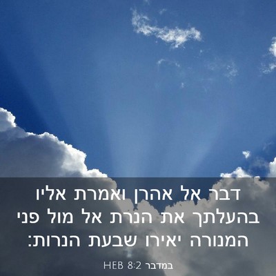 Picture 03 - במדבר 8:2 HEB - דבר אל אהרן ואמרת אליו - Bible Verse Picture