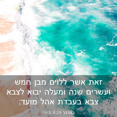 Picture 03 - במדבר 8:24 HEB - זאת אשר ללוים מבן חמש - Bible Verse Picture