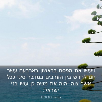 Picture 03 - במדבר 9:5 HEB - ויעשו את הפסח בראשון - Bible Verse Picture