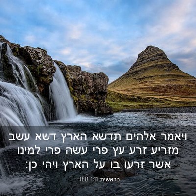 Picture 03 - בראשית 1:11 HEB - ויאמר אלהים תדשא הארץ דשא - Bible Verse Picture