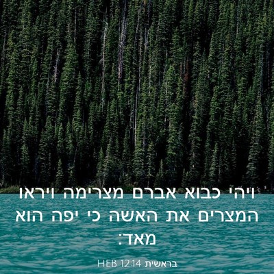 Picture 03 - בראשית 12:14 HEB - ויהי כבוא אברם מצרימה - Bible Verse Picture