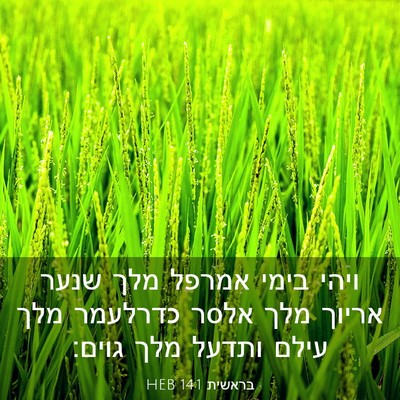 Picture 03 - בראשית 14:1 HEB - ויהי בימי אמרפל מלך שנער - Bible Verse Picture