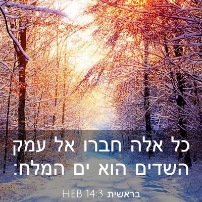 Picture 03 - בראשית 14:3 HEB - כל אלה חברו אל עמק השדים - Bible Verse Picture